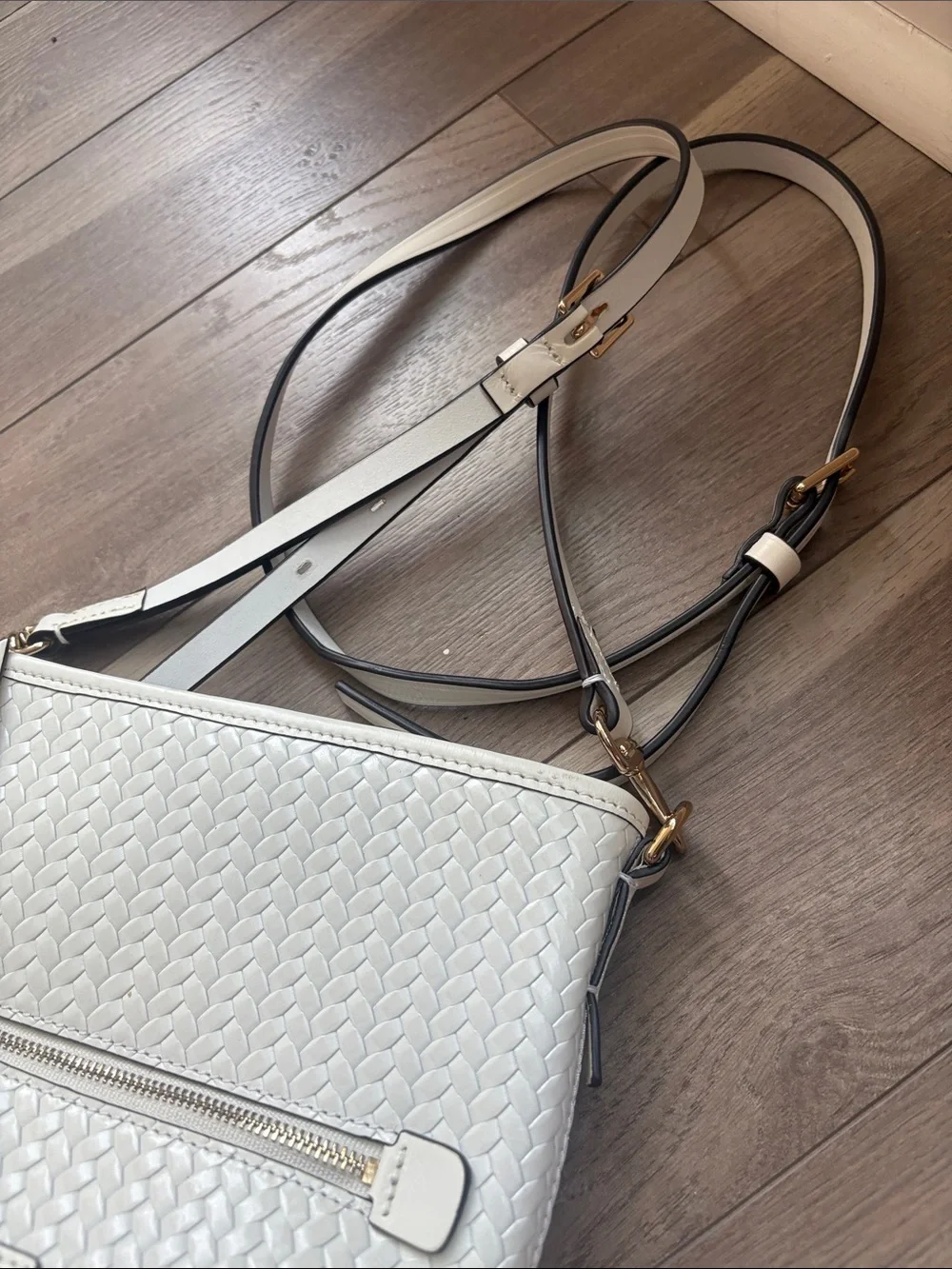 Dooney & Bourke White Woven-Texture mini hobo Crossbody with Hardware - Picture 6 of 9